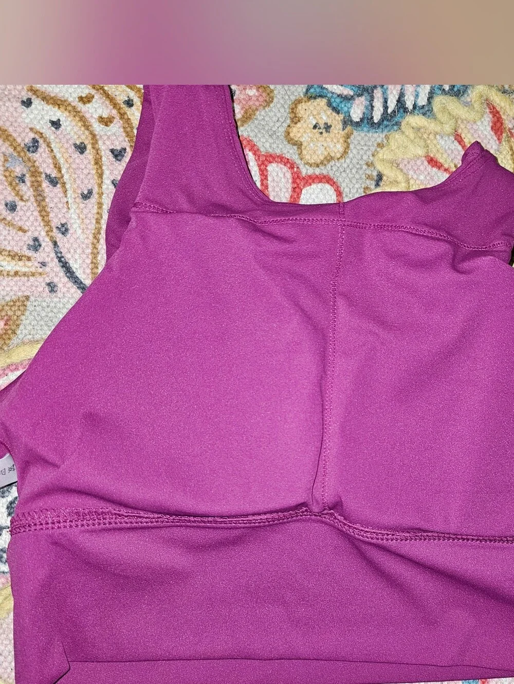VIDA athletic set in magenta high-neck crop top and matching Leggings Large